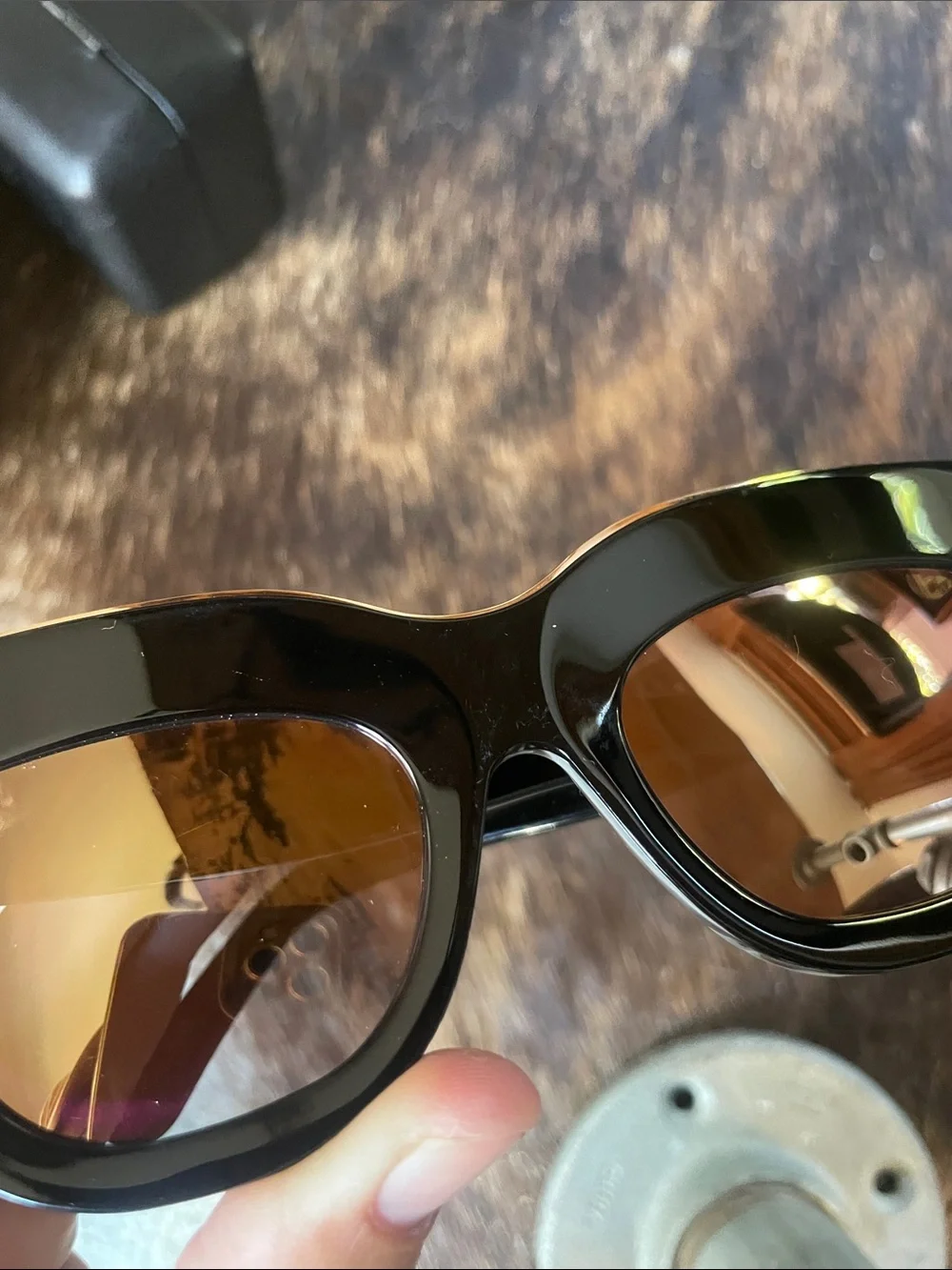 Valley Eyewear Black Cat-Eye Sunglasses with Mirrored Lenses